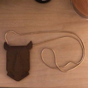 Orla Kiely Rhino Card Case Gold Chained Lanyard